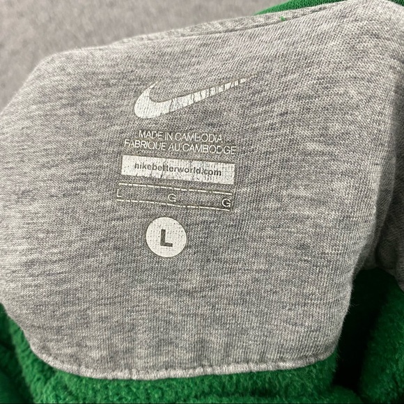Nike Sweater Adult L Pullover Green Swoosh Spell Out Hoodie Sweatshirt Mens - Picture 6 of 13